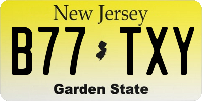 NJ license plate B77TXY