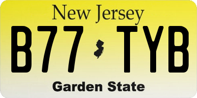NJ license plate B77TYB