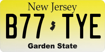 NJ license plate B77TYE