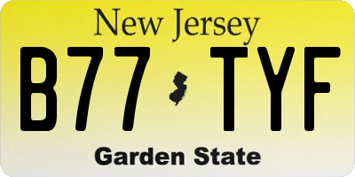 NJ license plate B77TYF