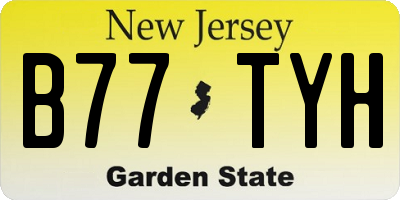 NJ license plate B77TYH