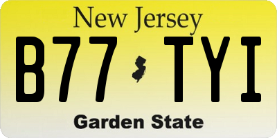 NJ license plate B77TYI