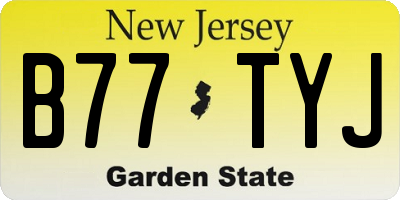NJ license plate B77TYJ