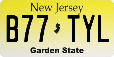 NJ license plate B77TYL