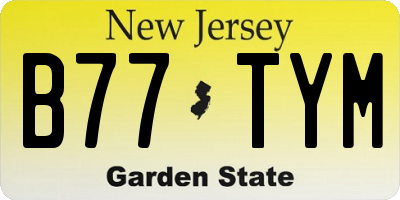 NJ license plate B77TYM