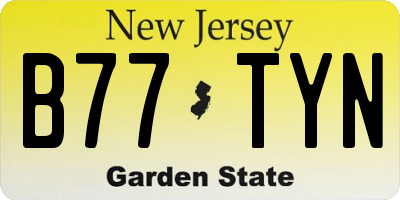 NJ license plate B77TYN