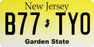 NJ license plate B77TYO