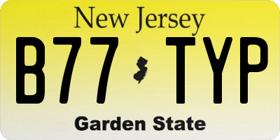 NJ license plate B77TYP