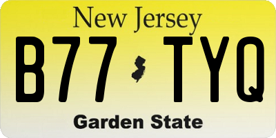 NJ license plate B77TYQ