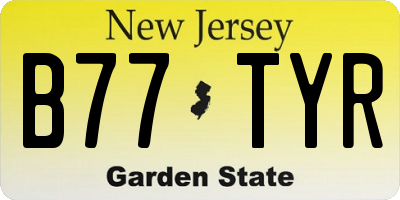 NJ license plate B77TYR