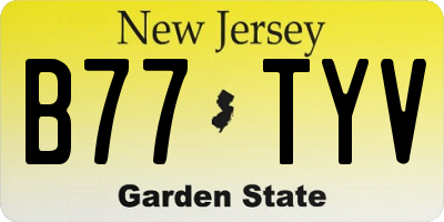 NJ license plate B77TYV