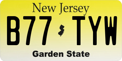 NJ license plate B77TYW
