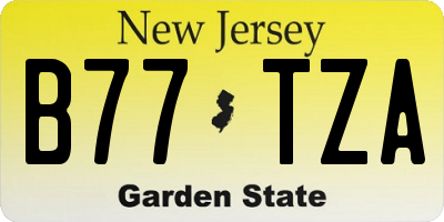 NJ license plate B77TZA