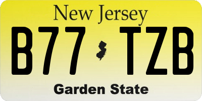 NJ license plate B77TZB