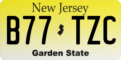 NJ license plate B77TZC