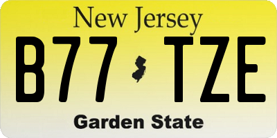 NJ license plate B77TZE