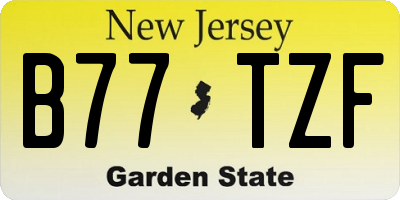 NJ license plate B77TZF