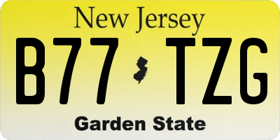 NJ license plate B77TZG