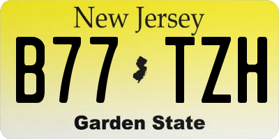 NJ license plate B77TZH
