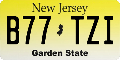 NJ license plate B77TZI