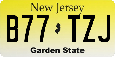 NJ license plate B77TZJ
