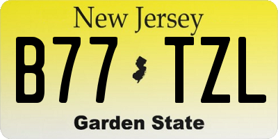 NJ license plate B77TZL