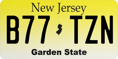 NJ license plate B77TZN