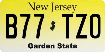 NJ license plate B77TZO