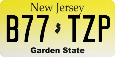 NJ license plate B77TZP