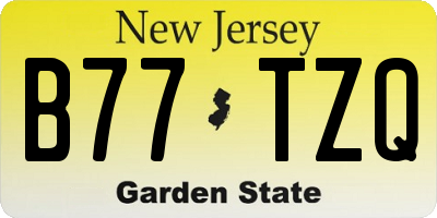 NJ license plate B77TZQ