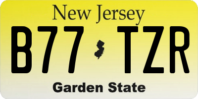 NJ license plate B77TZR