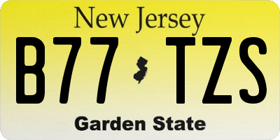 NJ license plate B77TZS