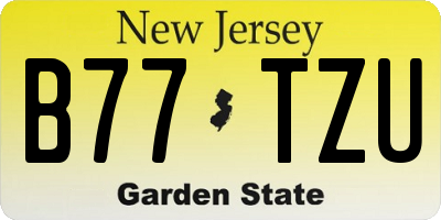 NJ license plate B77TZU