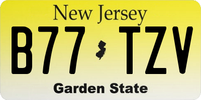 NJ license plate B77TZV