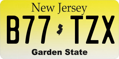 NJ license plate B77TZX
