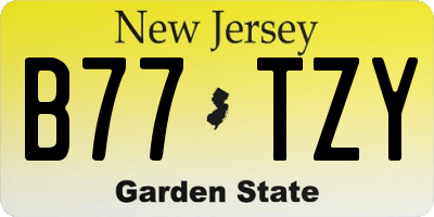 NJ license plate B77TZY