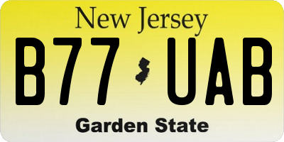 NJ license plate B77UAB