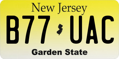 NJ license plate B77UAC
