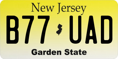 NJ license plate B77UAD