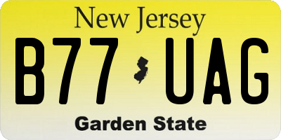 NJ license plate B77UAG