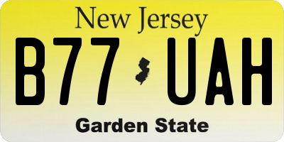 NJ license plate B77UAH