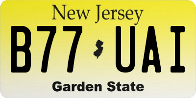 NJ license plate B77UAI
