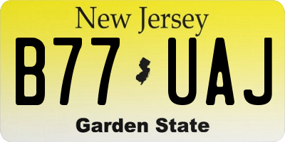 NJ license plate B77UAJ