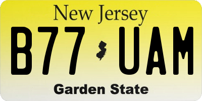 NJ license plate B77UAM