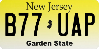 NJ license plate B77UAP