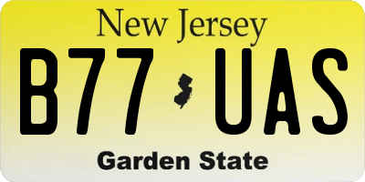 NJ license plate B77UAS
