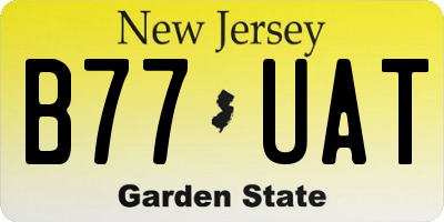 NJ license plate B77UAT
