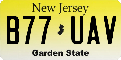 NJ license plate B77UAV