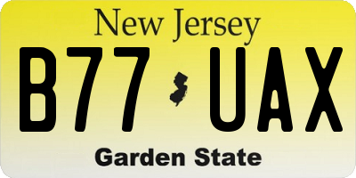 NJ license plate B77UAX