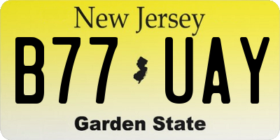 NJ license plate B77UAY